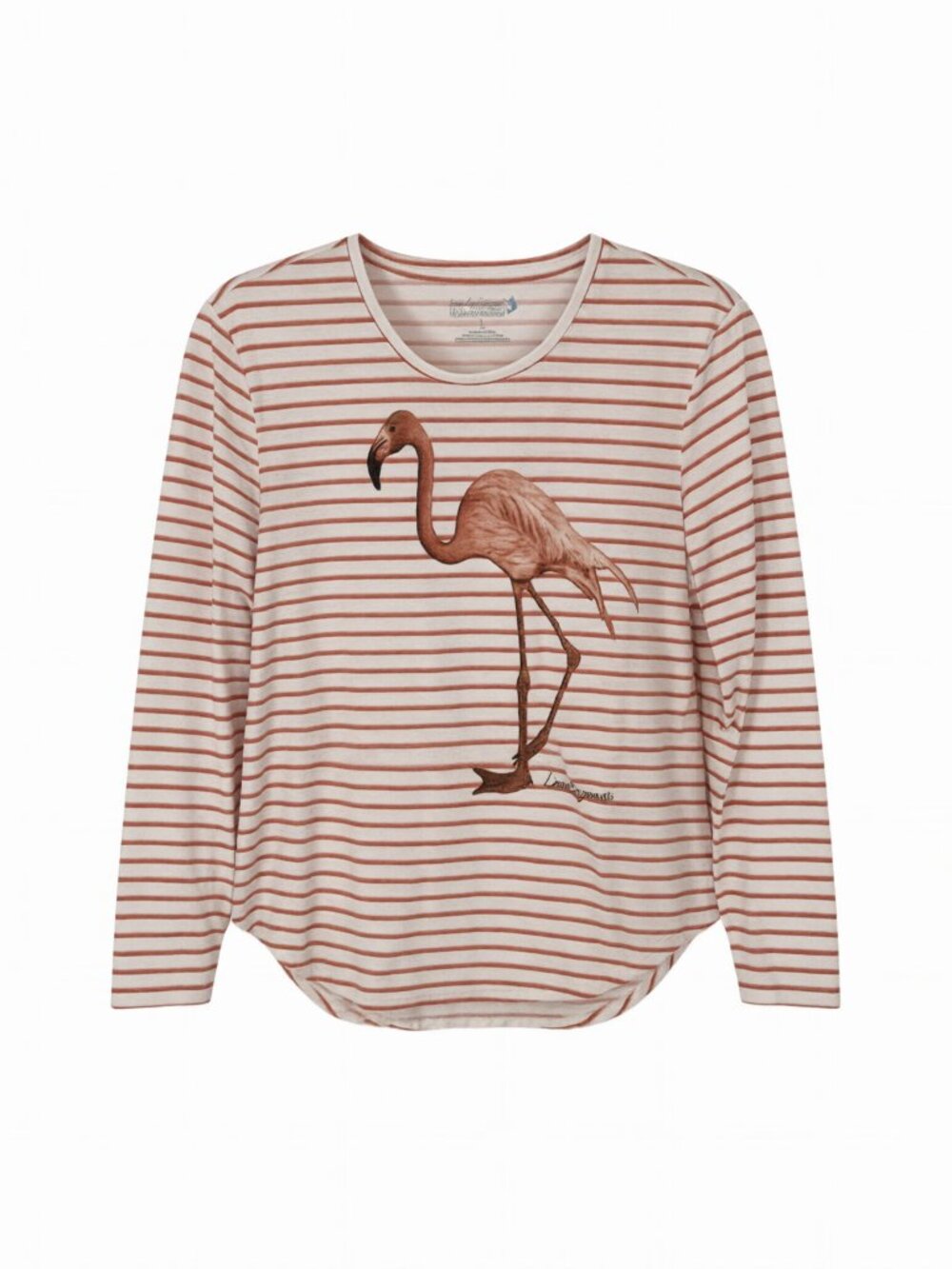 Reel Legends Red White Women's Flamingo Striped Shirt L